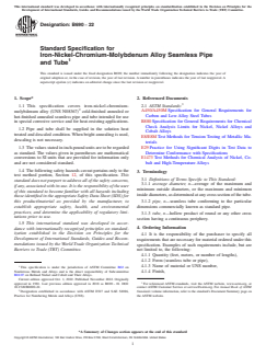 ASTM B690-22 ASTM B690-22 - Standard Specification for Iron-Nickel-Chromium-Molybdenum Alloy Seamless Pipe and Tube - Page 1 preview