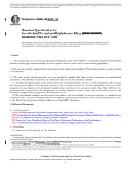 ASTM B690-22 REDLINE ASTM B690-22 - Standard Specification for Iron-Nickel-Chromium-Molybdenum Alloy Seamless Pipe and Tube - Page 1 preview