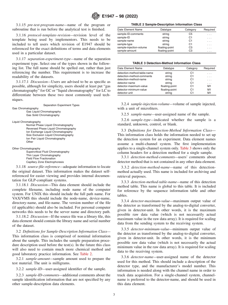 ASTM E1947-98(2022) - Standard Specification for Analytical Data Interchange Protocol for Chromatographic Data