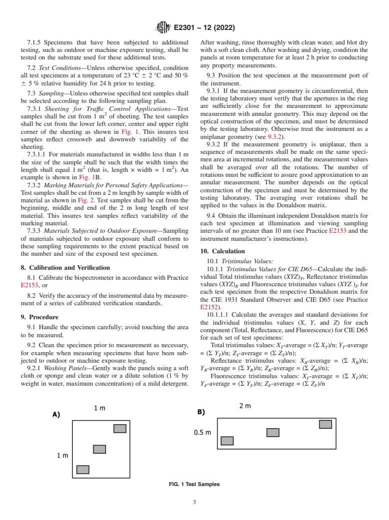 ASTM E2301-12(2022) - Standard Test Method for Daytime Colorimetric Properties of Fluorescent Retroreflective  Sheeting  and Marking Materials for High Visibility Traffic Control  and Personal Safety  Applications Using 45°:Normal Geometry