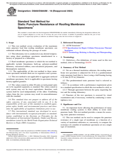 ASTM D5602/D5602M-18(2022) ASTM D5602/D5602M-18(2022) - Standard Test Method for Static Puncture Resistance of Roofing Membrane Specimens - Page 1 preview