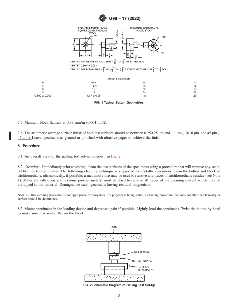 REDLINE ASTM G98-17(2022) - Standard Test Method for Galling Resistance of Materials