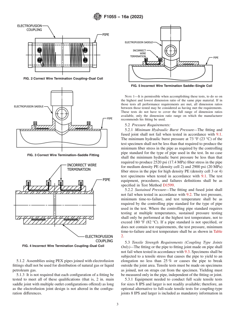 ASTM F1055-16a(2022) - Standard Specification for  Electrofusion Type Polyethylene Fittings for Outside Diameter   Controlled Polyethylene and Crosslinked Polyethylene (PEX) Pipe and   Tubing