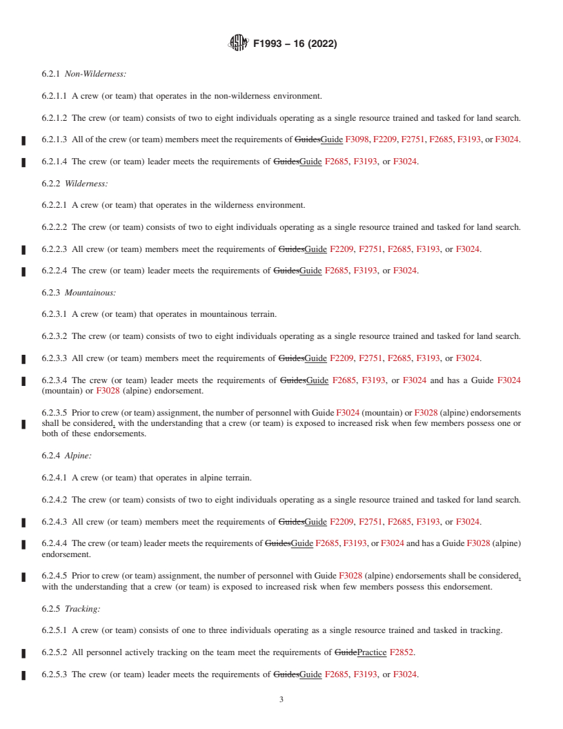 REDLINE ASTM F1993-16(2022) - Standard Classification System of Human Land Search and Rescue Resources