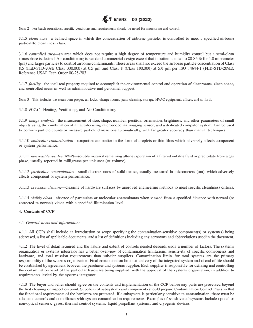 REDLINE ASTM E1548-09(2022) - Standard Practice for  Preparation of Aerospace Contamination Control Plans