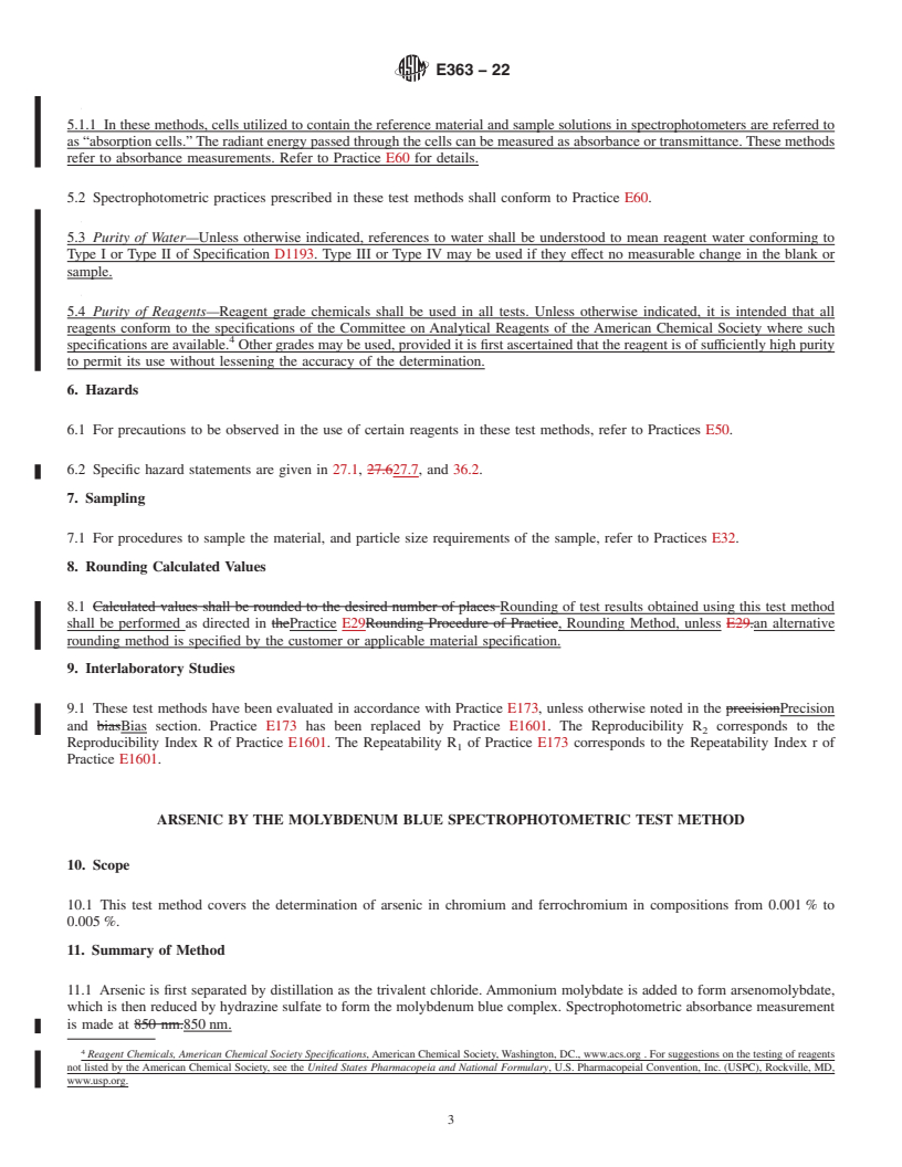 REDLINE ASTM E363-22 - Standard Test Methods for  Chemical Analysis of Chromium and Ferrochromium