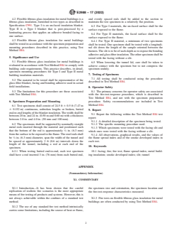 ASTM E2988-17(2022) ASTM E2988-17(2022) - Standard Practice for Specimen Preparation and Mounting of Flexible Fibrous Glass Insulation for Metal Buildings to Assess Surface Burning Characteristics - Page 2 preview