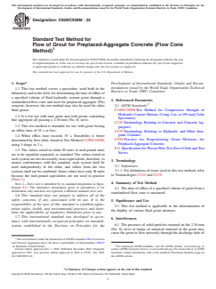 ASTM C939/C939M-22 ASTM C939/C939M-22 - Standard Test Method for Flow of Grout for Preplaced-Aggregate Concrete (Flow Cone Method) - Page 1 preview