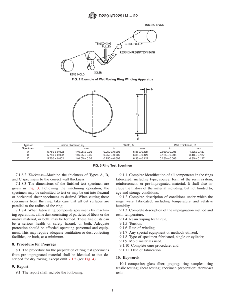 ASTM D2291/D2291M-22 - Standard Practice for  Fabrication of Ring Test Specimens for Glass-Resin Composites