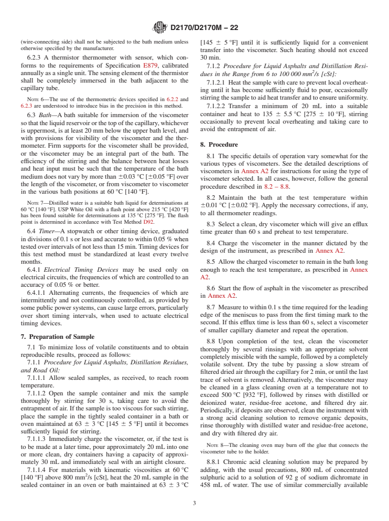 ASTM D2170/D2170M-22 - Standard Test Method for  Kinematic Viscosity of Asphalts