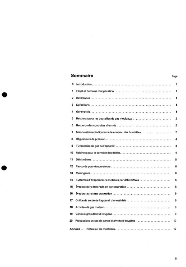 ISO 5358:1980 - Appareils d'anesthésie par inhalation a débit continu pour utilisation chez l'homme