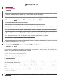 ASTM D6413/D6413M-22 REDLINE ASTM D6413/D6413M-22 - Standard Test Method for Flame Resistance of Textiles (Vertical Test) - Page 2 preview