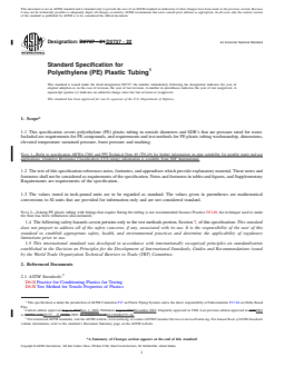ASTM D2737-22 REDLINE ASTM D2737-22 - Standard Specification for Polyethylene (PE) Plastic Tubing - Page 1 preview