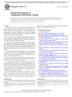 ASTM D2737-22 ASTM D2737-22 - Standard Specification for Polyethylene (PE) Plastic Tubing - Page 1 preview