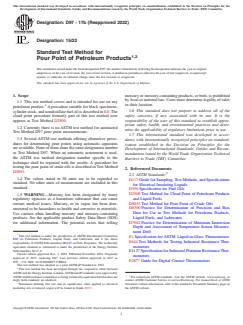ASTM D97-17b(2022) ASTM D97-17b(2022) - Standard Test Method for Pour Point of Petroleum Products - Page 1 preview