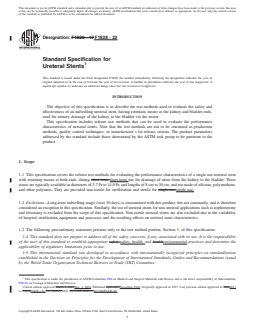 ASTM F1828-22 REDLINE ASTM F1828-22 - Standard Specification for Ureteral Stents - Page 1 preview