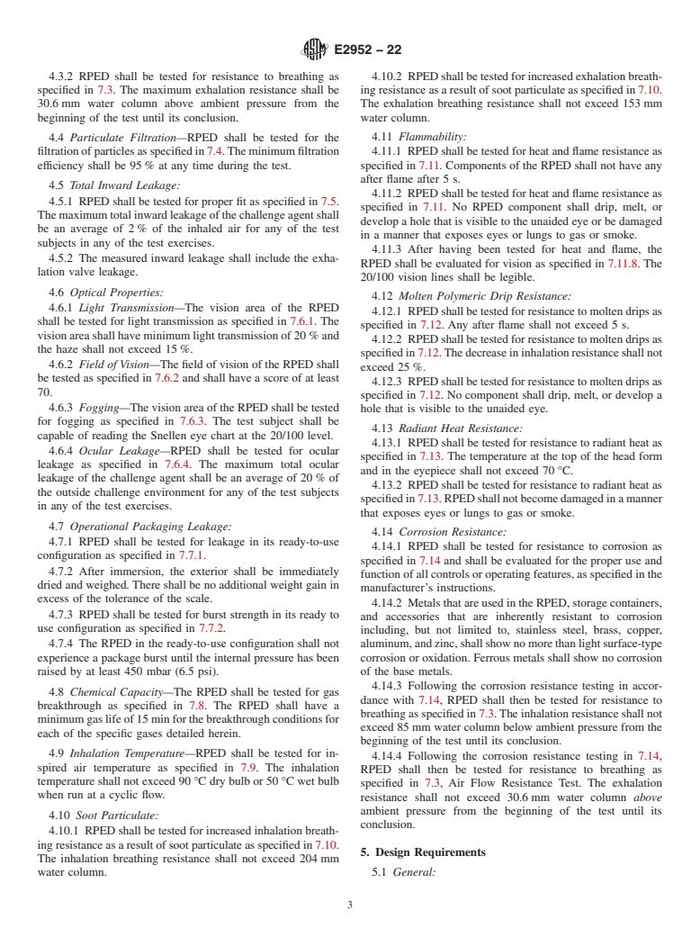 ASTM E2952-22 - Standard Specification for Air-Purifying Respiratory Protective Smoke Escape Devices (RPED)