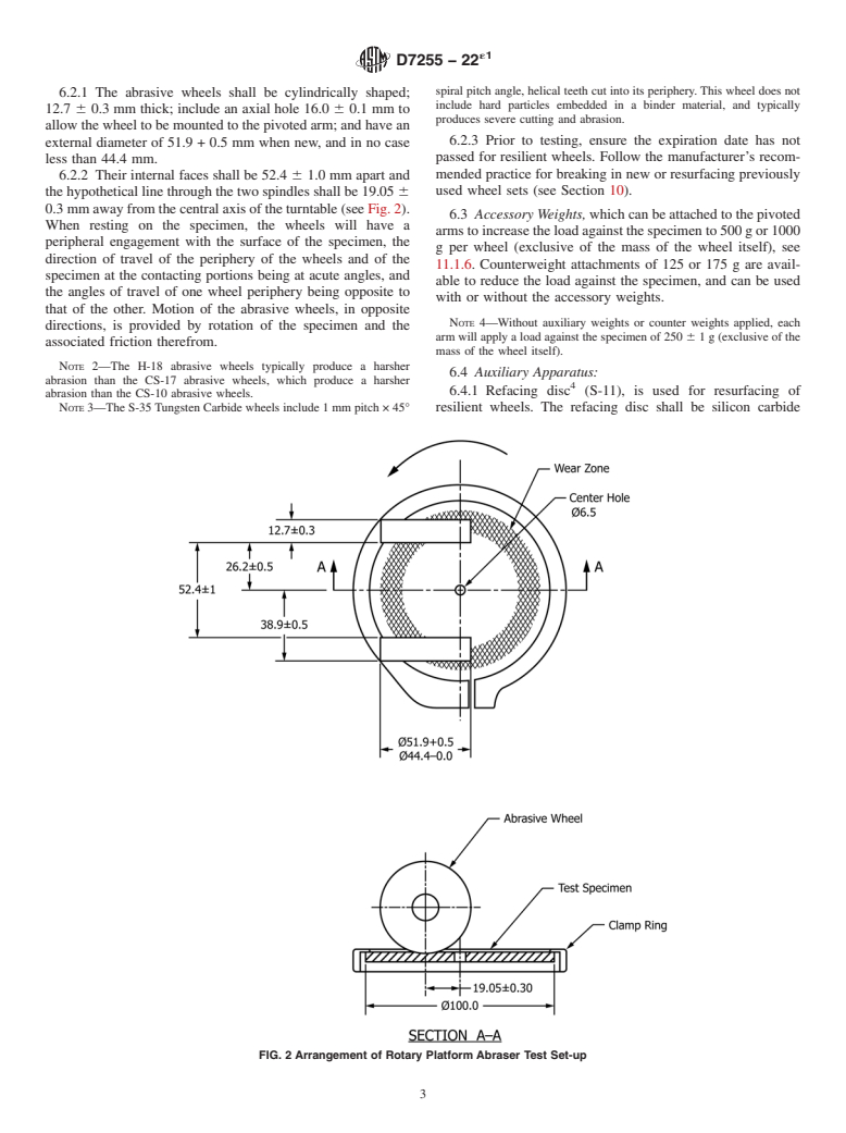 ASTM D7255-22e1 - Standard Test Method for  Abrasion Resistance of Leather (Rotary Platform, Abraser Method)