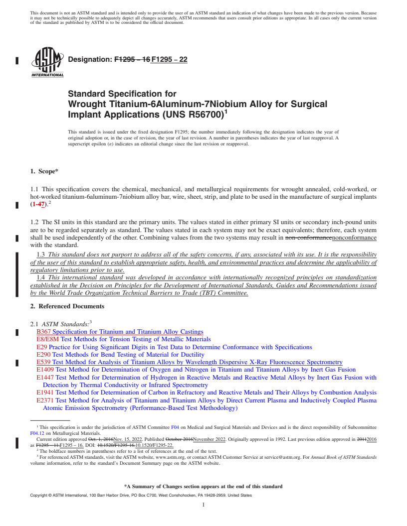 ASTM F1295-22 - Standard Specification for Wrought Titanium-6Aluminum ...