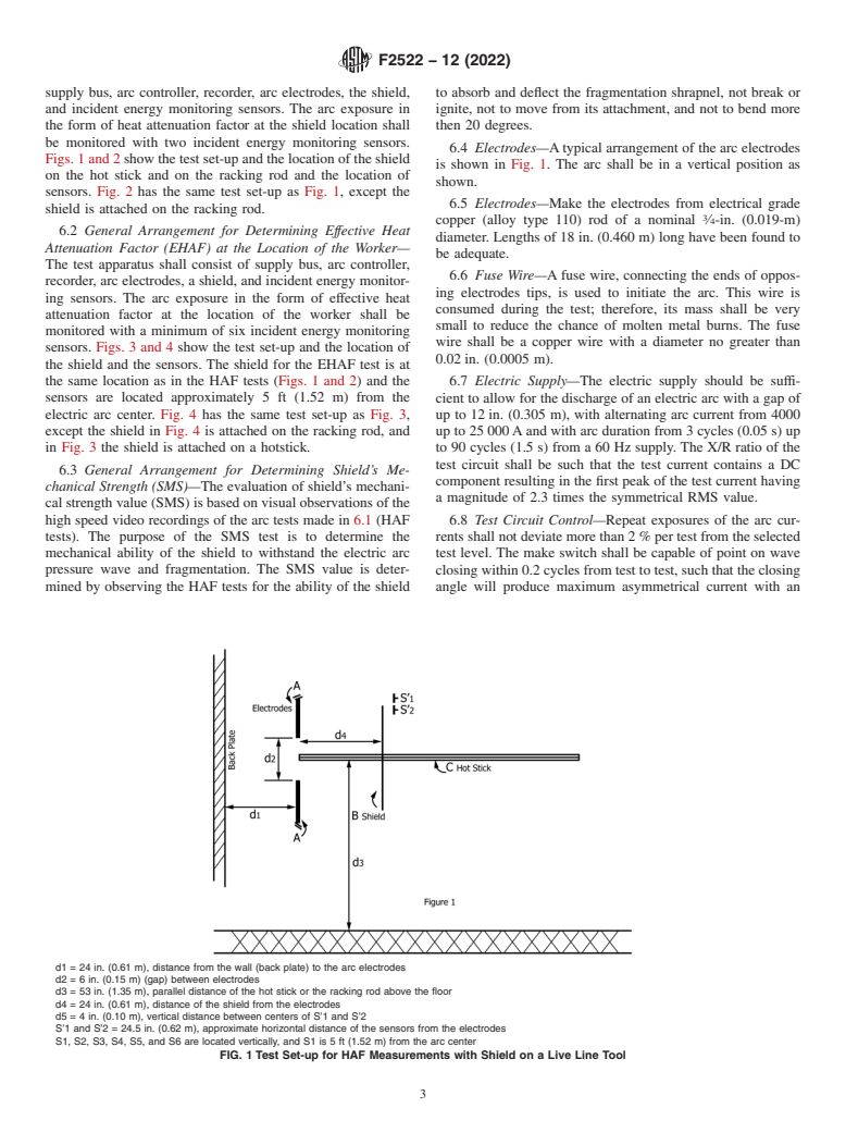 ASTM F2522-12(2022) - Standard Test Method for  Determining the Protective Performance of a Shield Attached   on Live Line Tools or on Racking Rods for Electric Arc Hazards