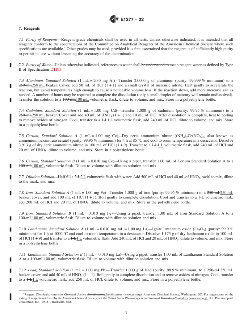 REDLINE ASTM E1277-22 - Standard Test Method for  Analysis of Zinc-5 % Aluminum-Mischmetal Alloys by Inductively  Coupled Plasma Atomic Emission Spectrometry