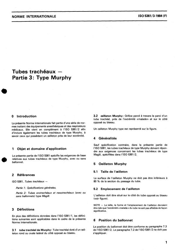 ISO 5361-3:1984 - Tubes trachéaux