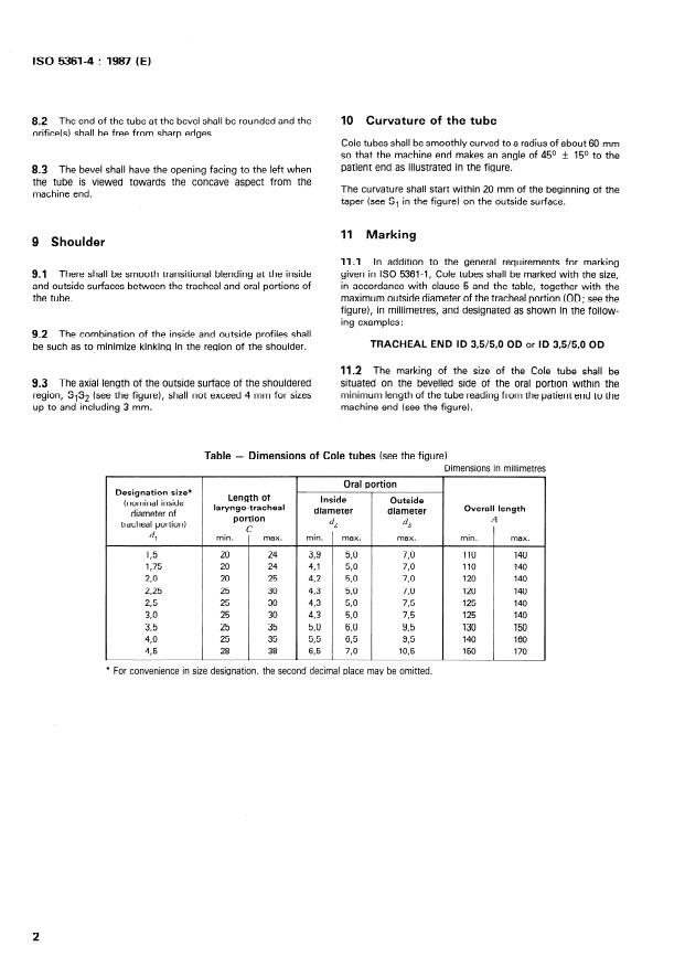 ISO 5361-4:1987 ISO 5361-4:1987 - Tracheal tubes - Page 4 preview
