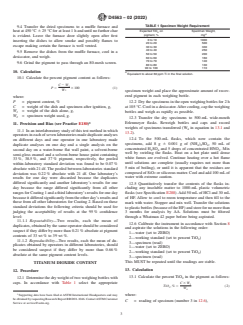 ASTM D4563-02(2022) ASTM D4563-02(2022) - Standard Test Method for Determination by Atomic Absorption Spectroscopy of Titanium Dioxide Content of Pigments Recovered From Whole Paint - Page 3 preview