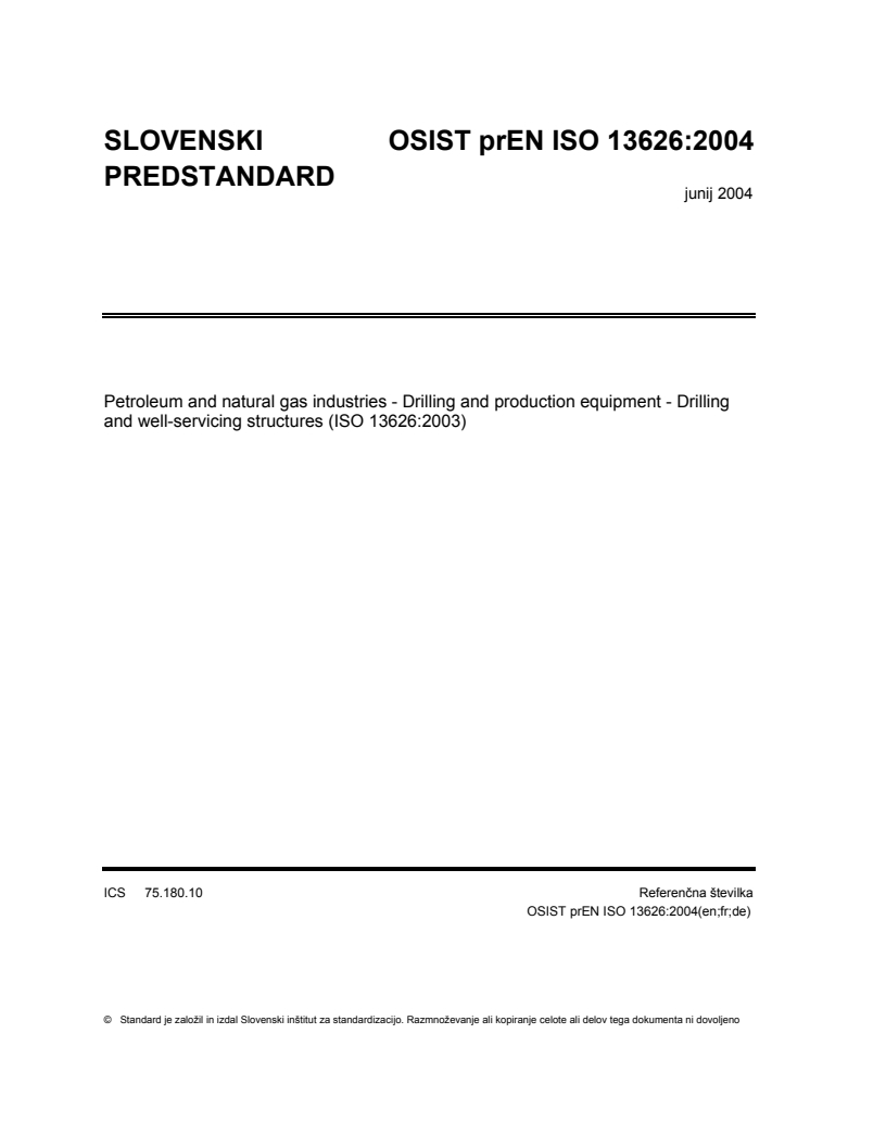 O prEN ISO 13626:2004