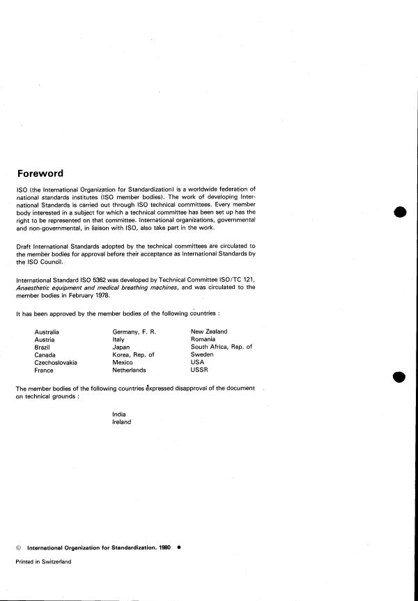 ISO 5362:1980 ISO 5362:1980 - Anaesthetic reservoir bags - Page 2 preview