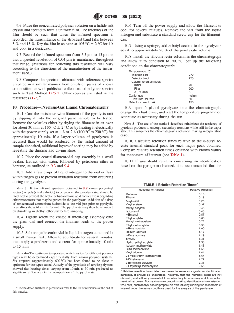 ASTM D3168-85(2022) - Standard Practice for Qualitative Identification of Polymers in Emulsion Paints