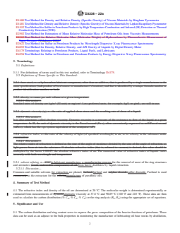ASTM D3238-22a REDLINE ASTM D3238-22a - Standard Test Method for Calculation of Carbon Distribution and Structural Group Analysis of Petroleum Oils by the n-d-M Method - Page 2 preview