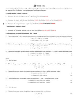 ASTM D3238-22a REDLINE ASTM D3238-22a - Standard Test Method for Calculation of Carbon Distribution and Structural Group Analysis of Petroleum Oils by the n-d-M Method - Page 3 preview