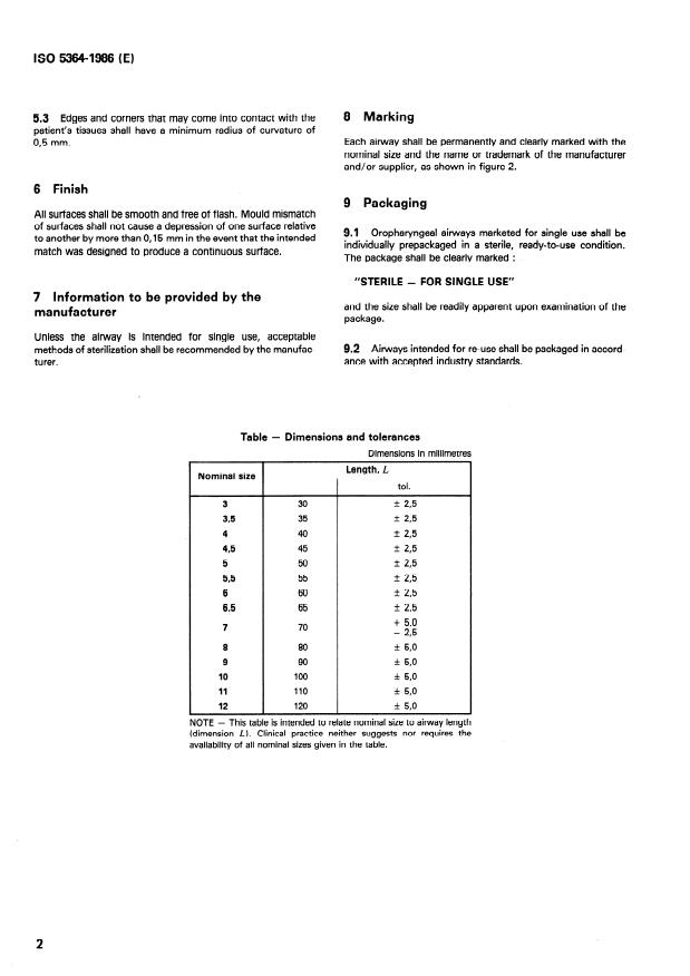 ISO 5364:1986 ISO 5364:1986 - Oropharyngeal airways - Page 4 preview
