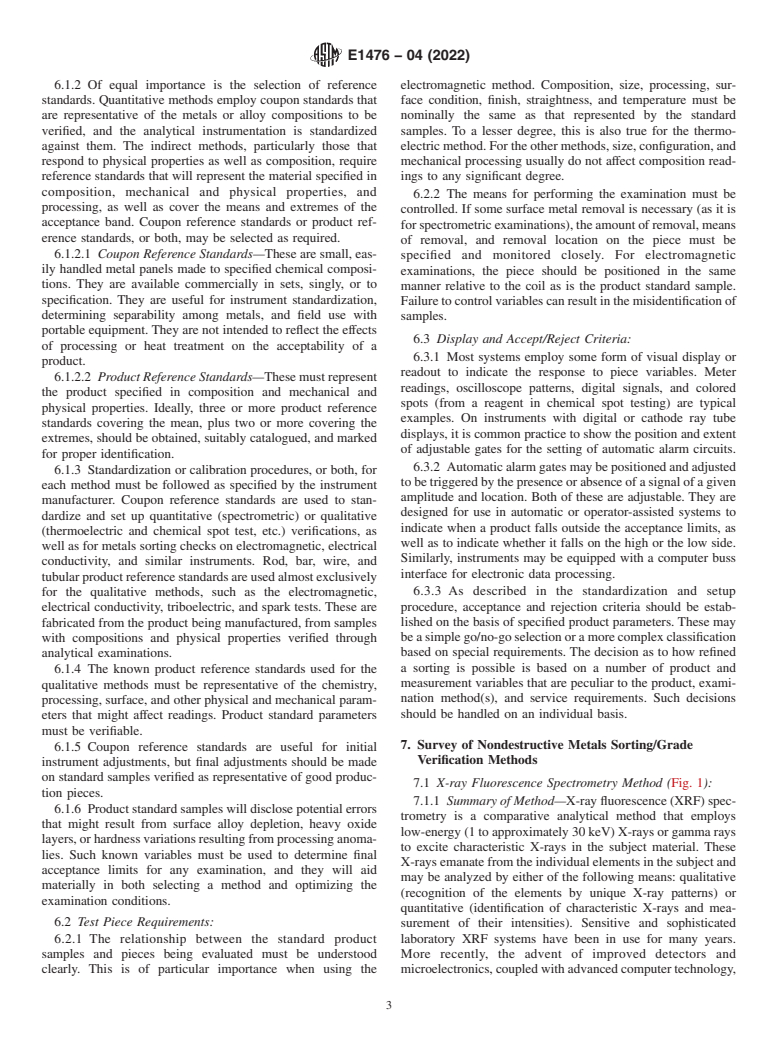 ASTM E1476-04(2022) - Standard Guide for  Metals Identification, Grade Verification, and Sorting