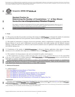 ASTM D7178-22 REDLINE ASTM D7178-22 - Standard Practice for Determining the Number of Constrictions “<emph type="ital" >m</emph>” of Non-Woven Geotextiles - Page 1 preview