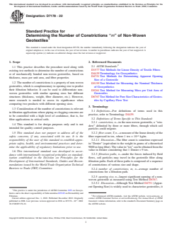 ASTM D7178-22 ASTM D7178-22 - Standard Practice for Determining the Number of Constrictions “<emph type="ital" >m</emph>” of Non-Woven Geotextiles - Page 1 preview