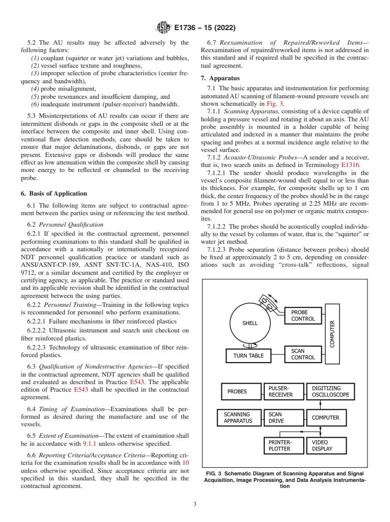 ASTM E1736-15(2022) - Standard Practice for  Acousto-Ultrasonic Assessment of Filament-Wound Pressure Vessels