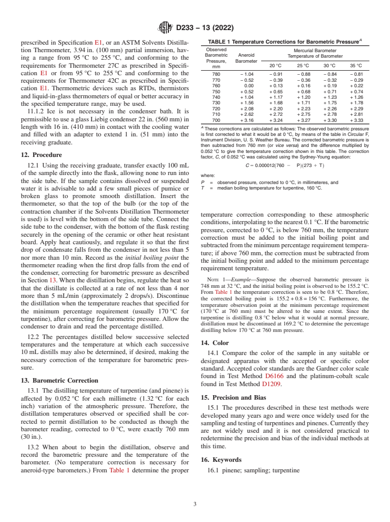 ASTM D233-13(2022) - Standard Test Methods of Sampling and Testing Turpentine