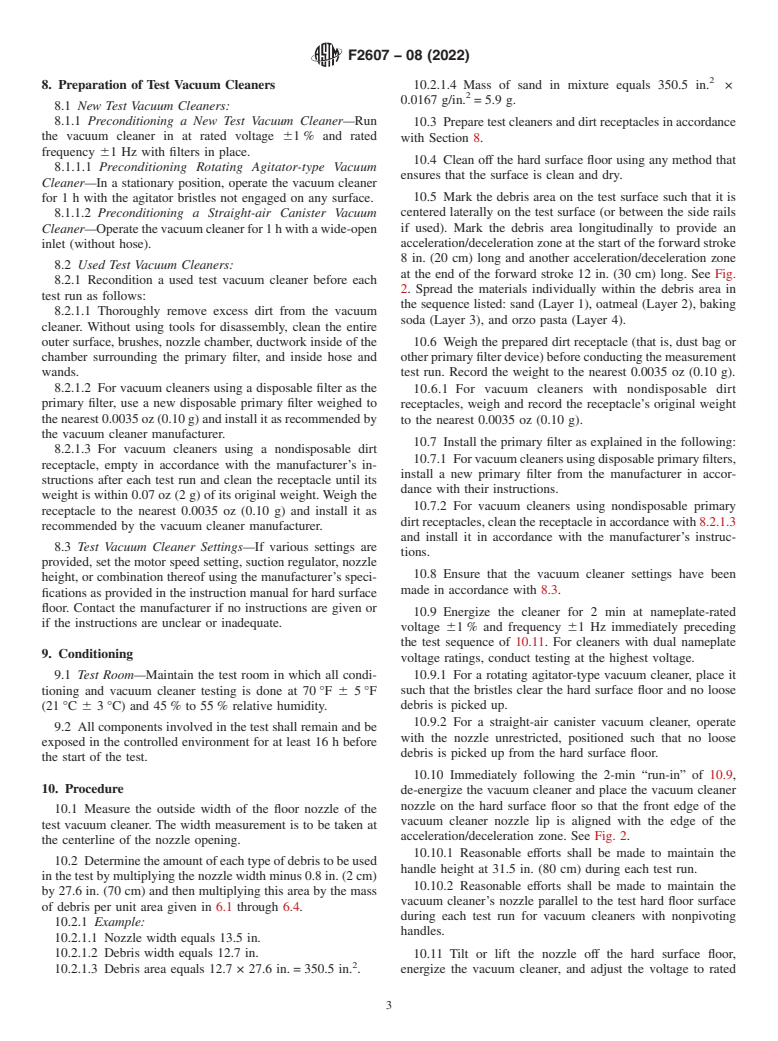 ASTM F2607-08(2022) - Standard Test Method for  Measuring the Hard Surface Floor-Cleaning Ability of Household/Commercial  Vacuum Cleaners