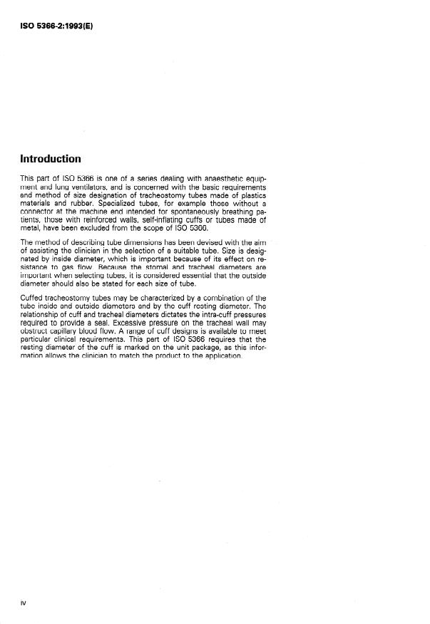 ISO 5366-2:1993 ISO 5366-2:1993 - Tracheostomy tubes - Page 4 preview