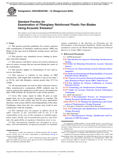 ASTM E2076/E2076M-15(2022) ASTM E2076/E2076M-15(2022) - Standard Practice for Examination of Fiberglass Reinforced Plastic Fan Blades Using Acoustic Emission - Page 1 preview