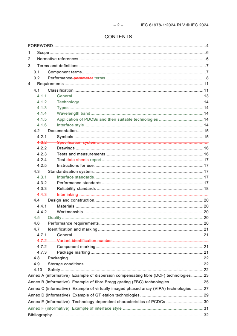 IEC 61978-1:2024 IEC 61978-1:2024 RLV - Fibre optic interconnecting devices and passive components - Fibre optic passive chromatic dispersion compensators - Part 1: Generic specification
Released:4/15/2024
Isbn:9782832287880 - Page 4 preview