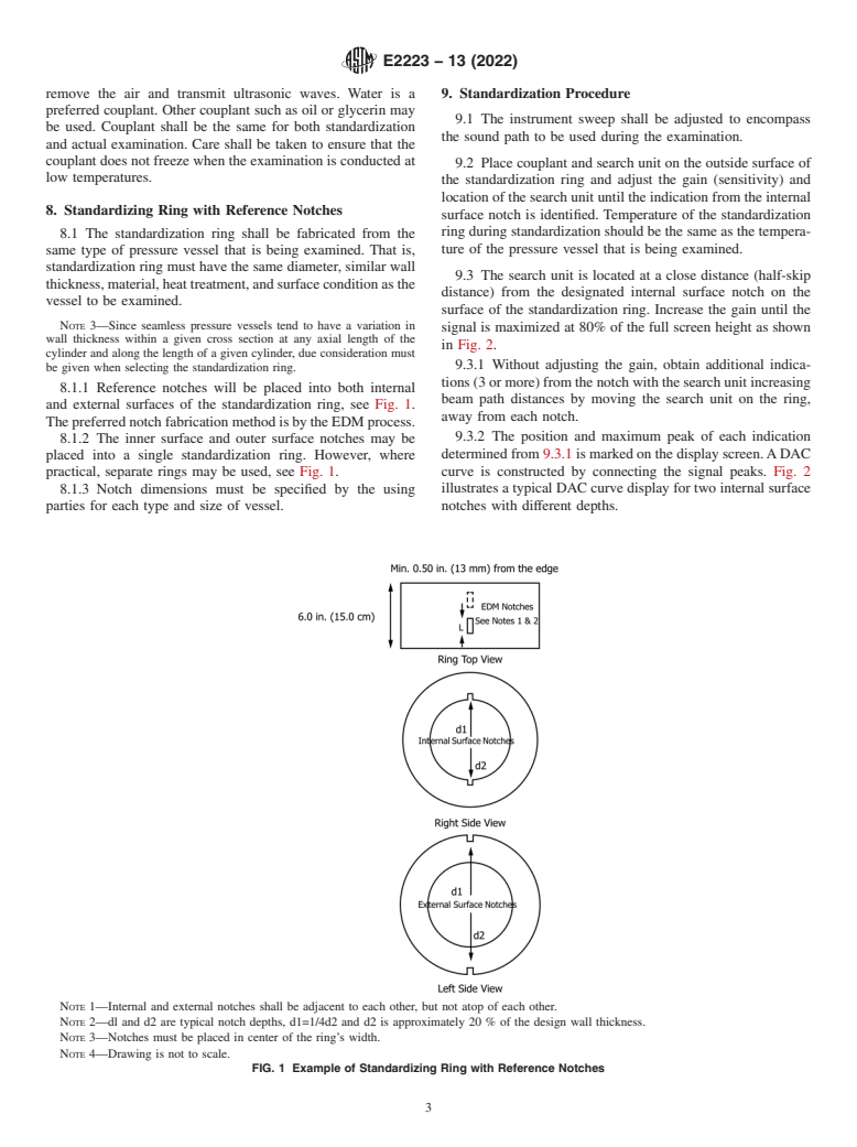 ASTM E2223-13(2022) - Standard Practice for Examination of Seamless, Gas-Filled, Steel Pressure Vessels  Using Angle Beam Ultrasonics