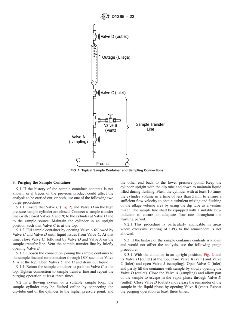 ASTM D1265-22 - Standard Practice for  Sampling Liquefied Petroleum (LP) Gases, Manual Method