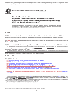 ASTM C1301-22 REDLINE ASTM C1301-22 - Standard Test Method for Major and Trace Elements in Limestone and Lime by Inductively Coupled Plasma-Atomic Emission Spectroscopy (ICP) and Atomic Absorption (AA) - Page 1 preview