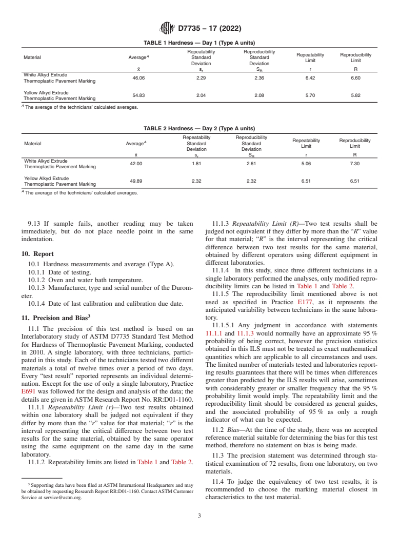 ASTM D7735-17(2022) - Standard Test Method for Type A Durometer Hardness Testing of Thermoplastic Pavement  Marking at Elevated Temperatures