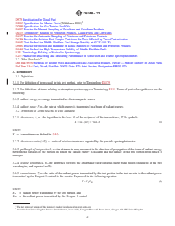 ASTM D6748-22 REDLINE ASTM D6748-22 - Standard Test Method for Determination of Potential Instability of Middle Distillate Fuels Caused by the Presence of Phenalenes and Phenalenones (Rapid Method by Portable Spectrophotometer) - Page 2 preview
