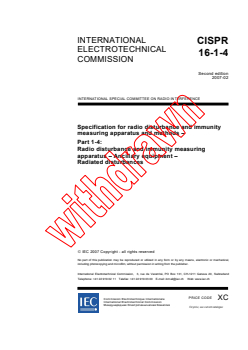 CISPR 16-1-4:2007 - Specification for radio disturbance and immunity measuring apparatus and methods - Part 1-4: Radio disturbance and immunity measuring apparatus - Ancillary equipment - Radiated disturbances
Released:2/20/2007 - Page 3 preview