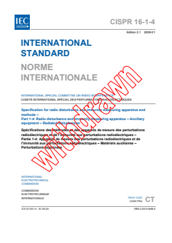 CISPR 16-1-4:2007+AMD1:2007 CSV - Specification for radio disturbance and immunity measuring apparatus and methods - Part 1-4: Radio disturbance and immunity measuring apparatus - Ancillary equipment - Radiated disturbances
Released:1/22/2008
Isbn:2831894689 - Page 3 preview
